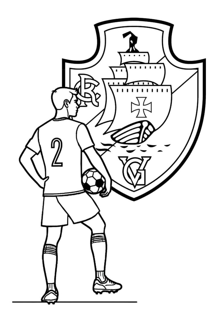 Desenhos do Vasco para colorir - Bora Colorir