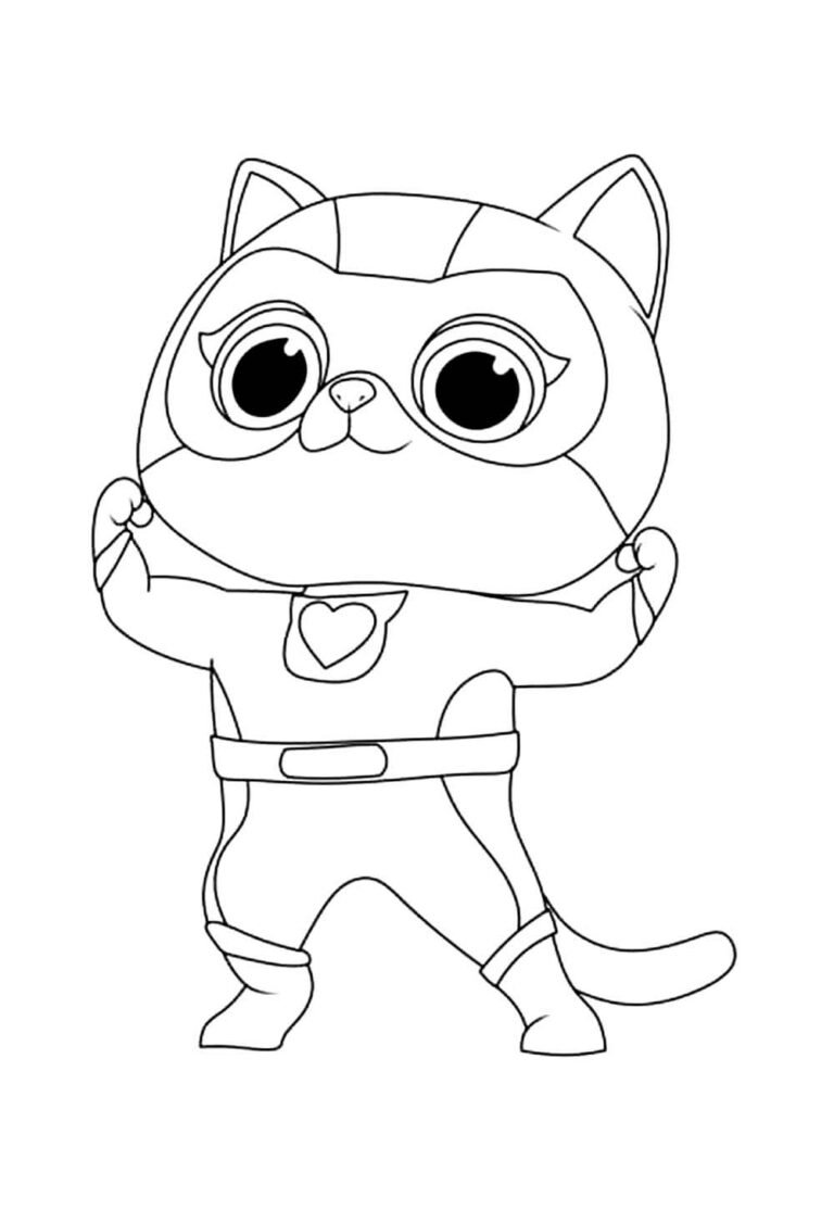 Desenhos dos Super Gatinhos para colorir - Bora Colorir