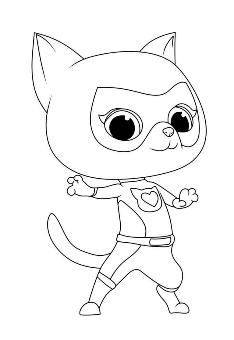 Desenhos dos Super Gatinhos para colorir - Bora Colorir