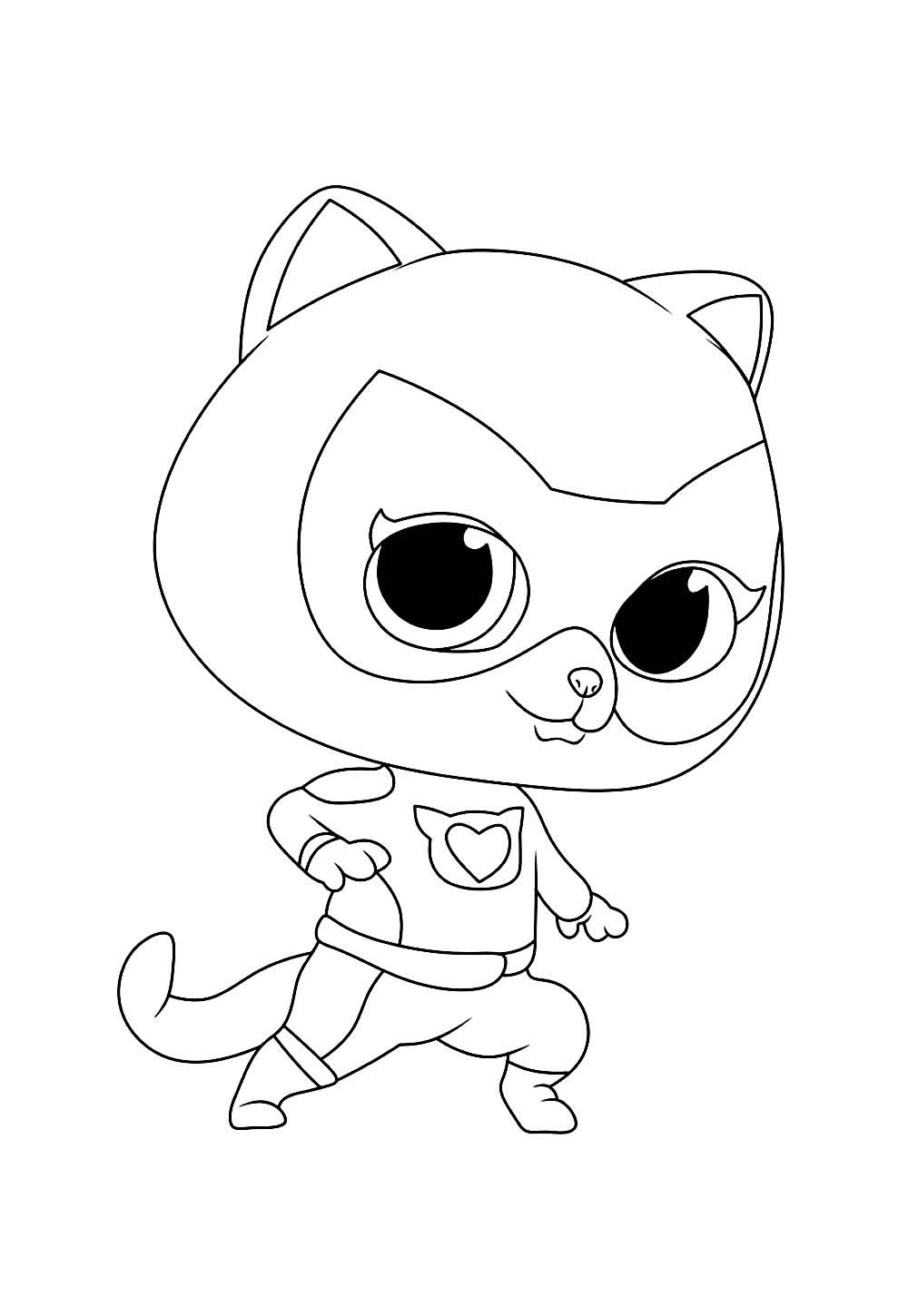 Desenho dos Super Gatinhos para pintar