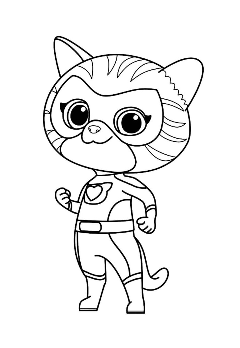 Desenhos dos Super Gatinhos para colorir - Bora Colorir