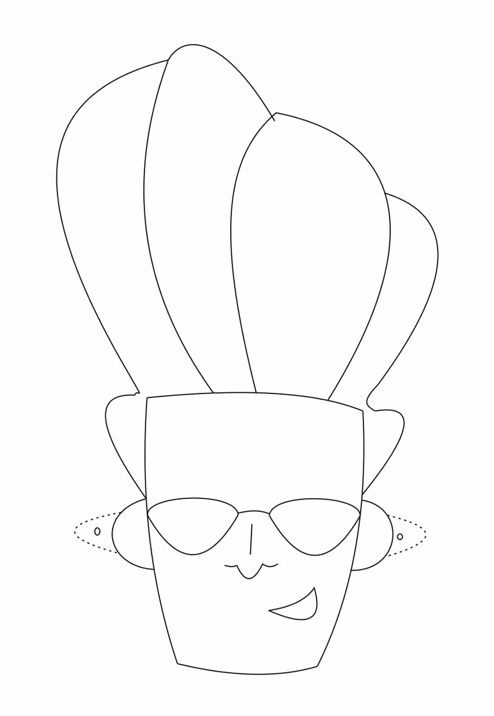 Máscara do Johnny Bravo para colorir