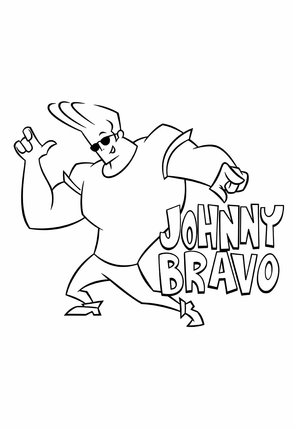 Desenho do Johnny Bravo para colorir e pintar