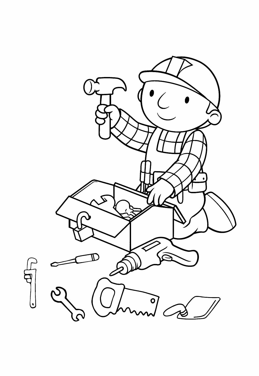 Desenho de Bob o Construtor para colorir