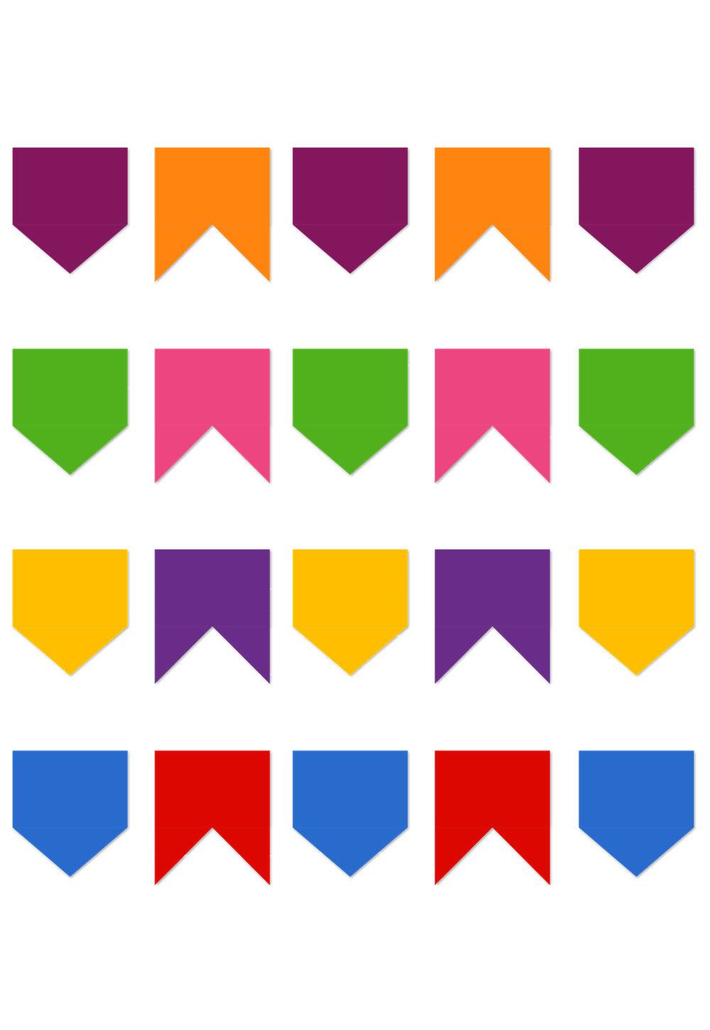 Moldes Coloridos de Bandeirinhas de São João