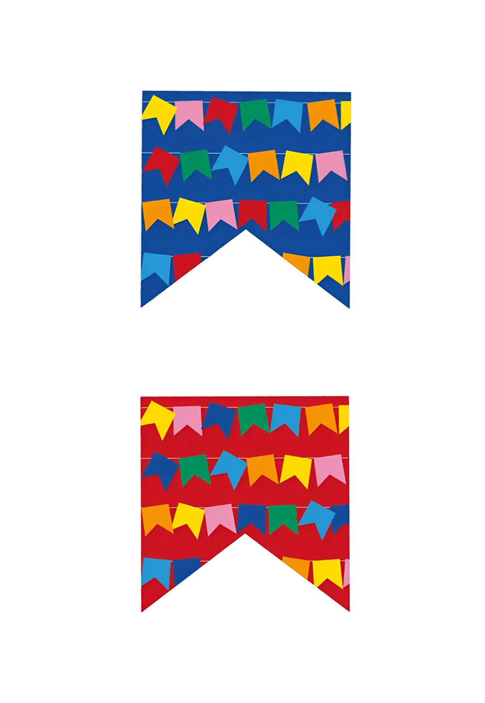 Moldes de Bandeirinhas Juninas Coloridas