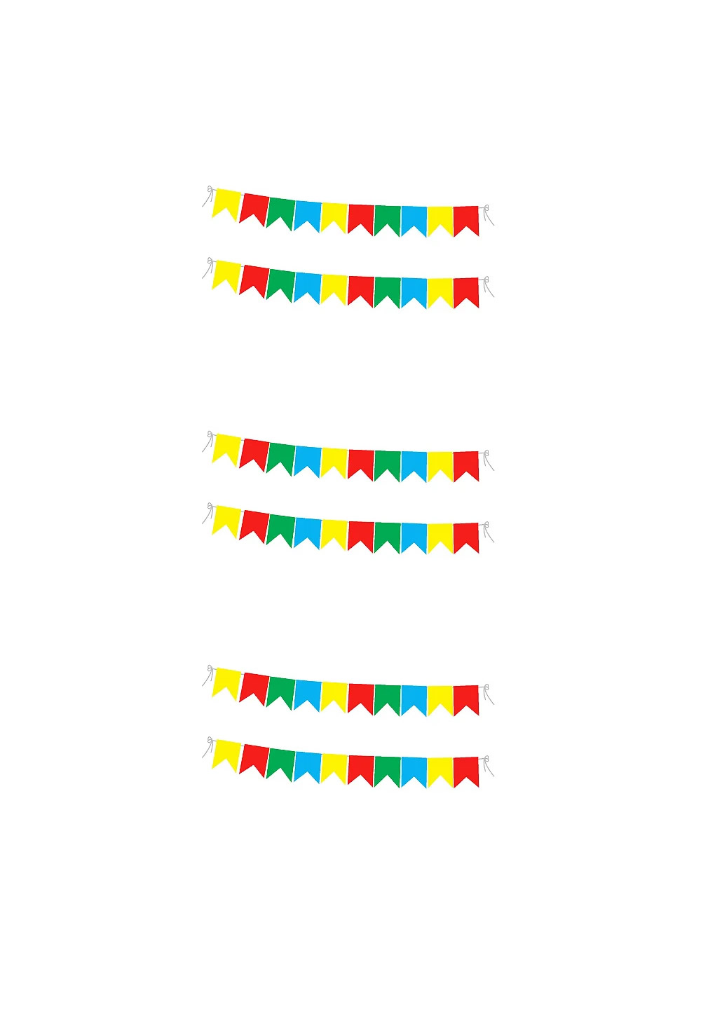 Moldes Pequenos de Bandeirinhas Juninas Coloridas