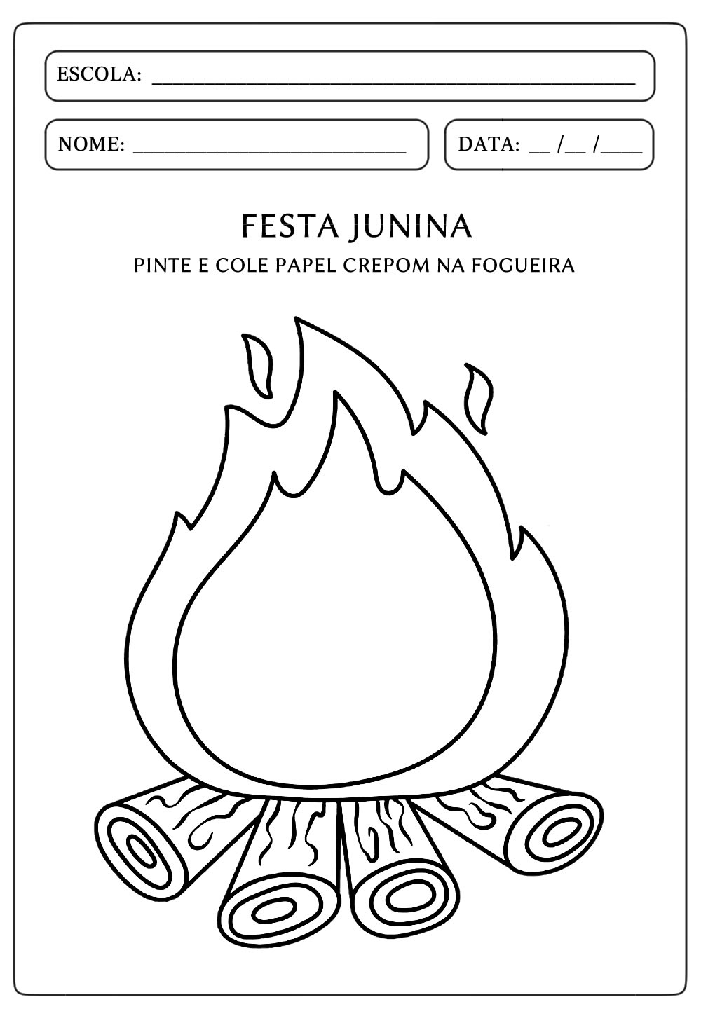 Tarefinha Educativa Festa Junina