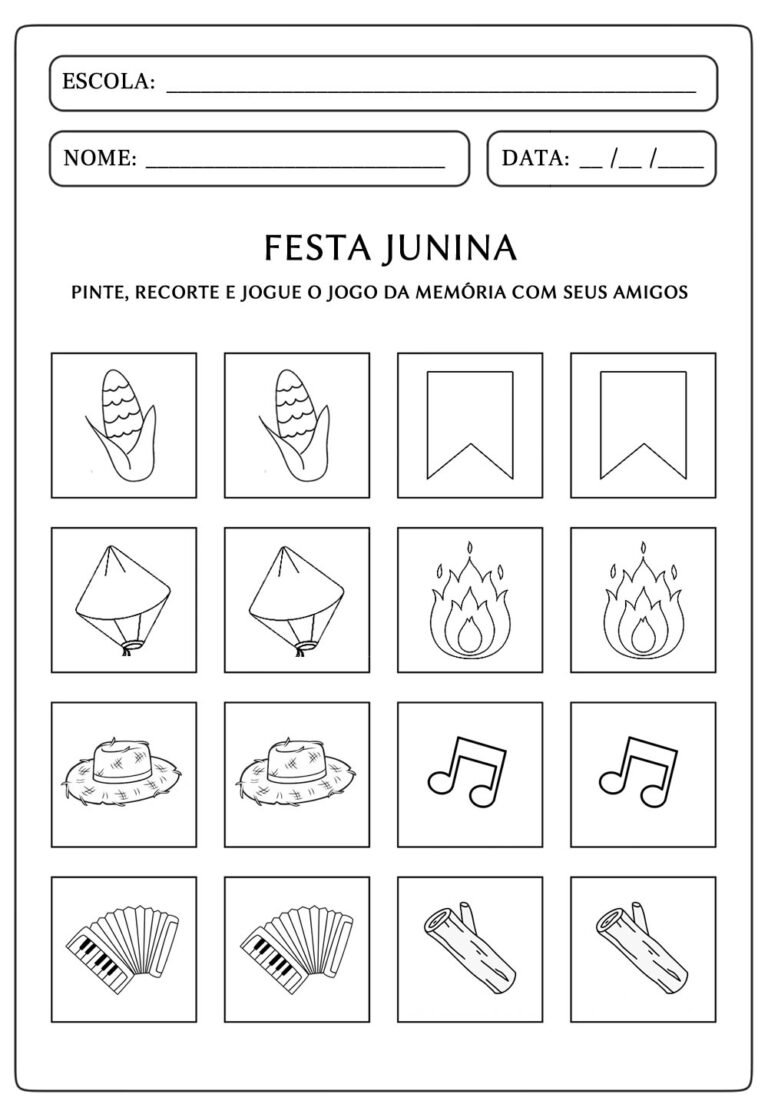Atividades Educativas de Festa Junina para Educação Infantil - Bora Colorir