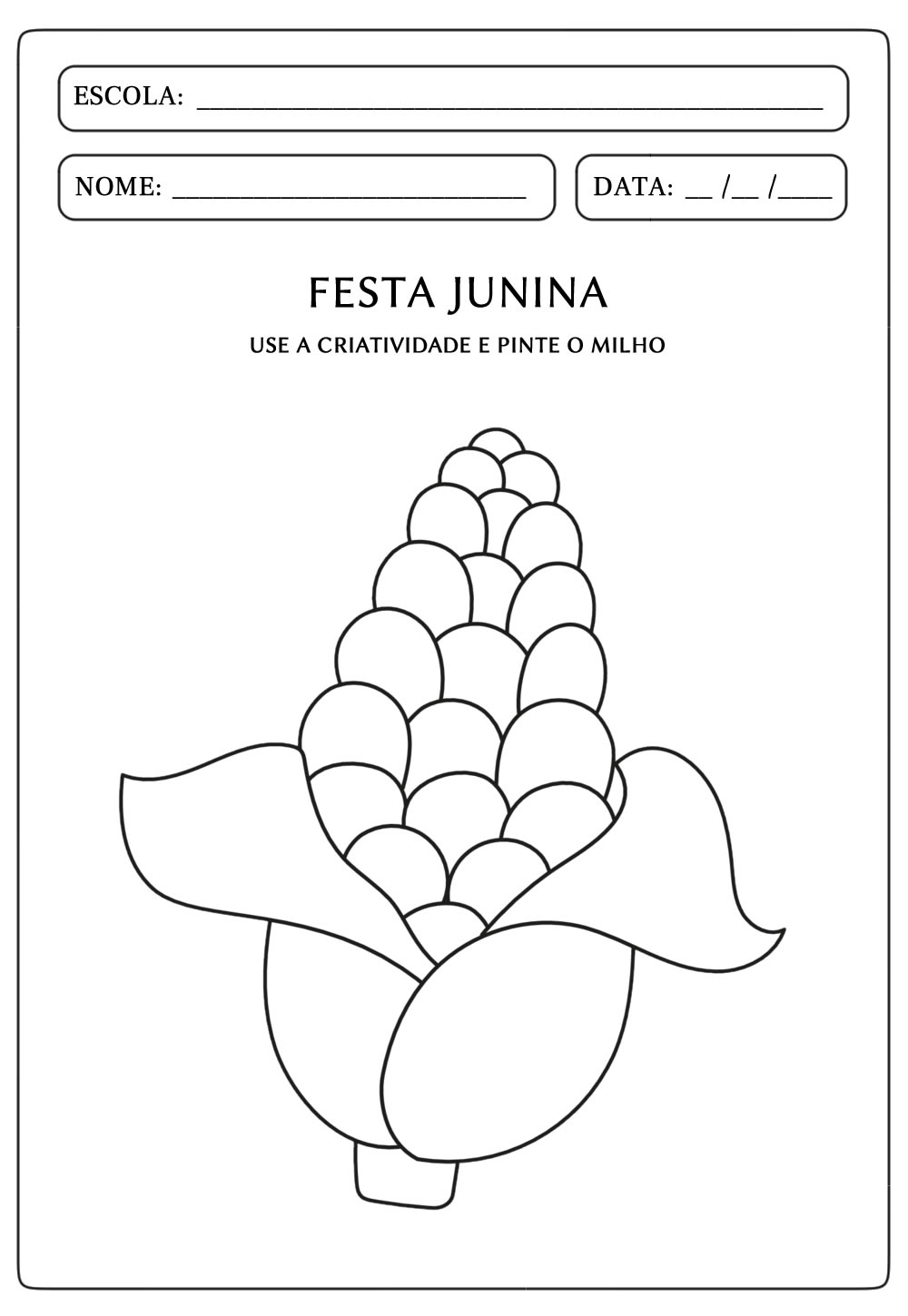 Atividade para Festa Junina