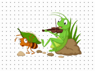 Desenhos da Cigarra e a Formiga para colorir