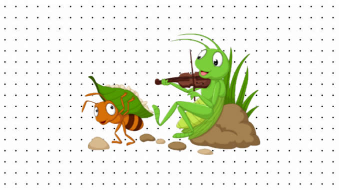 Desenhos da Cigarra e a Formiga para colorir