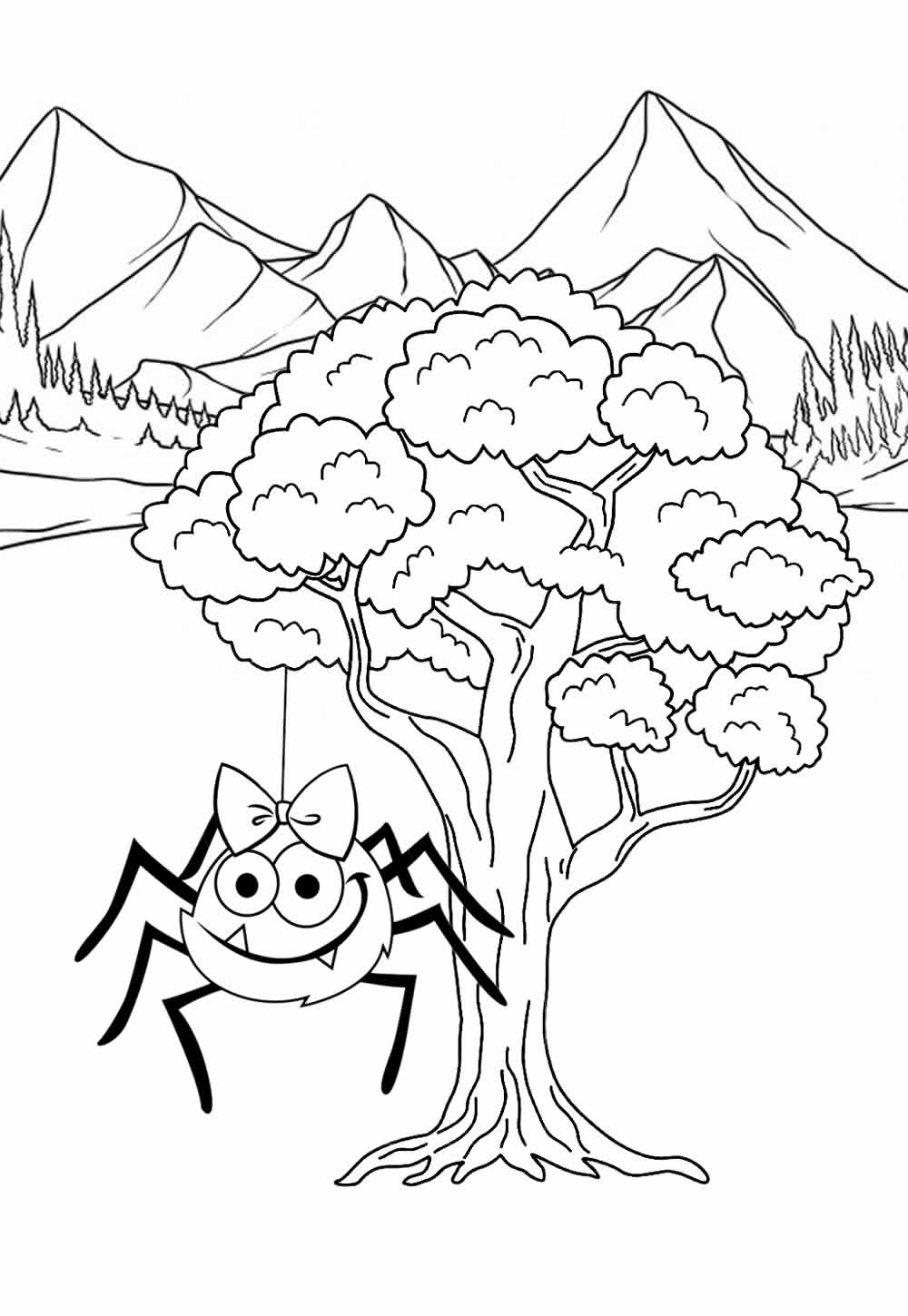 Desenho da Dona Aranha para colorir