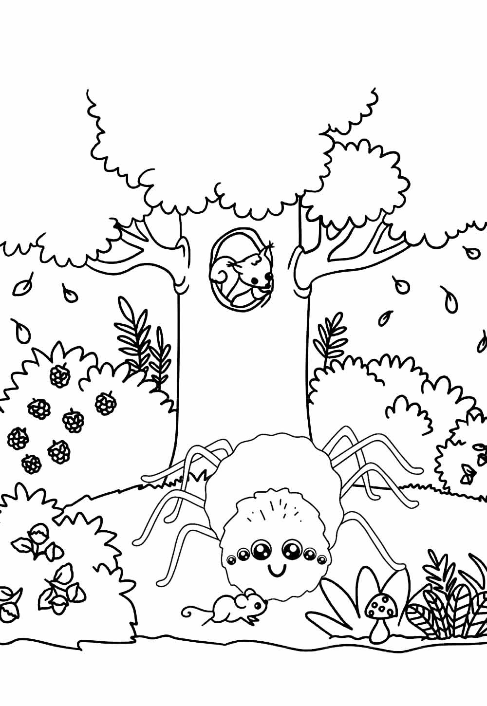 Desenho da Dona Aranha para pintar