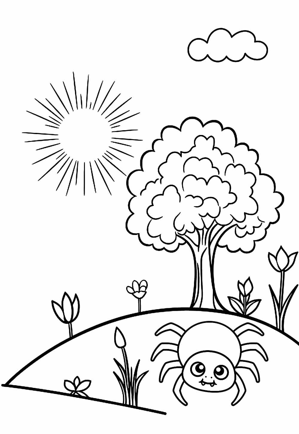 Desenhos da Dona Aranha para pintar