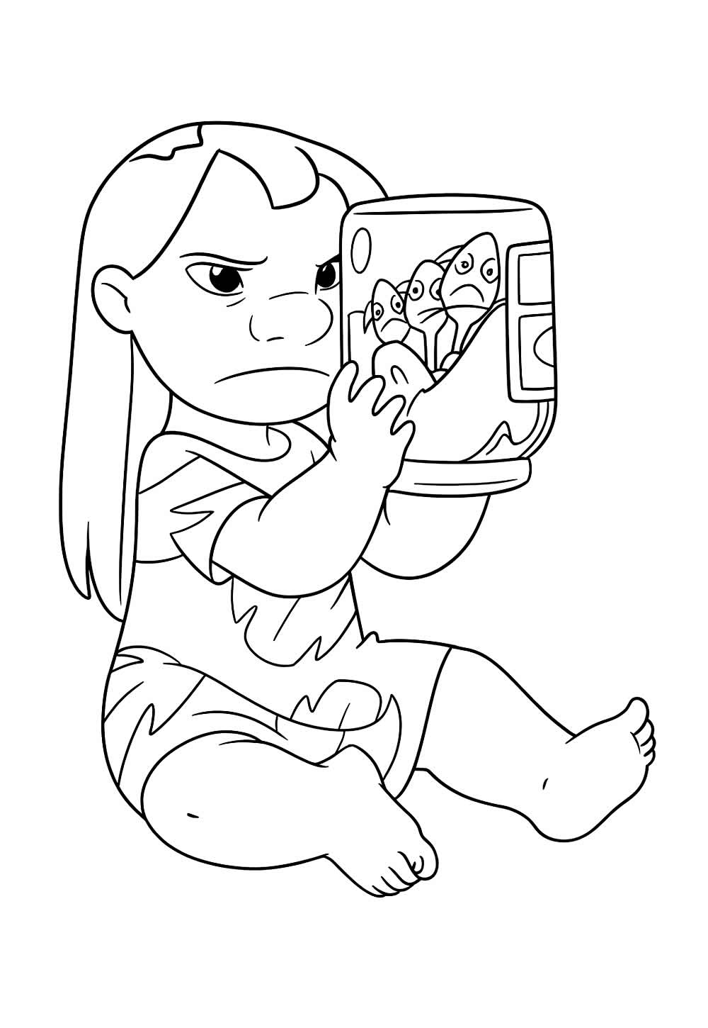 Desenho da Lilo Pelekai para colorir