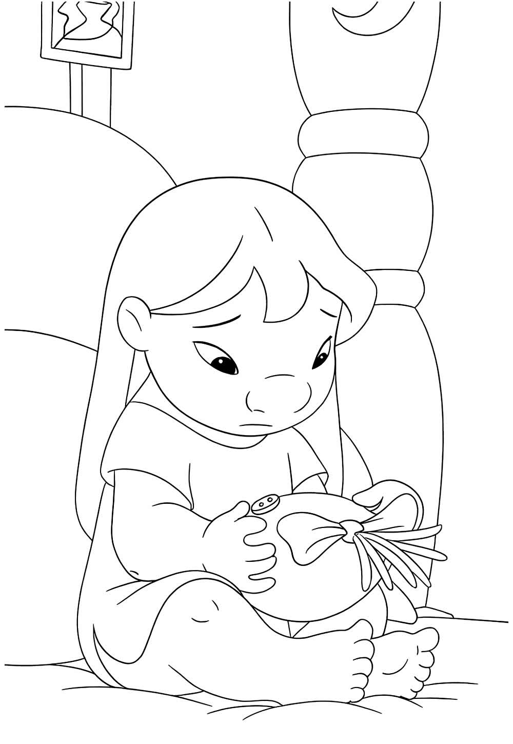 Desenho da Lilo para pintar