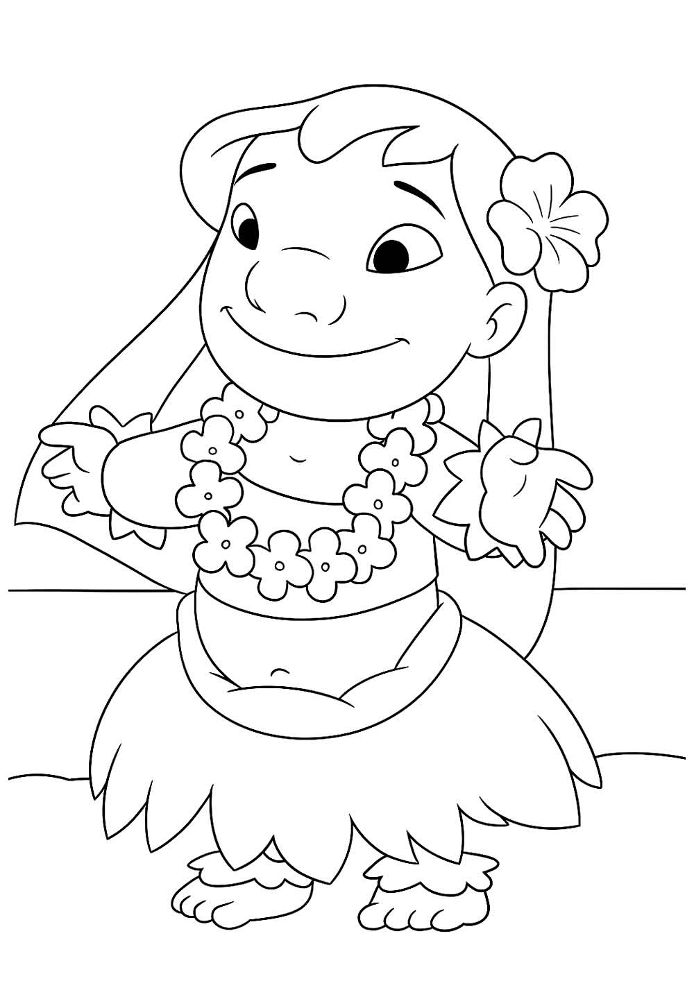 Desenho da Lilo para colorir