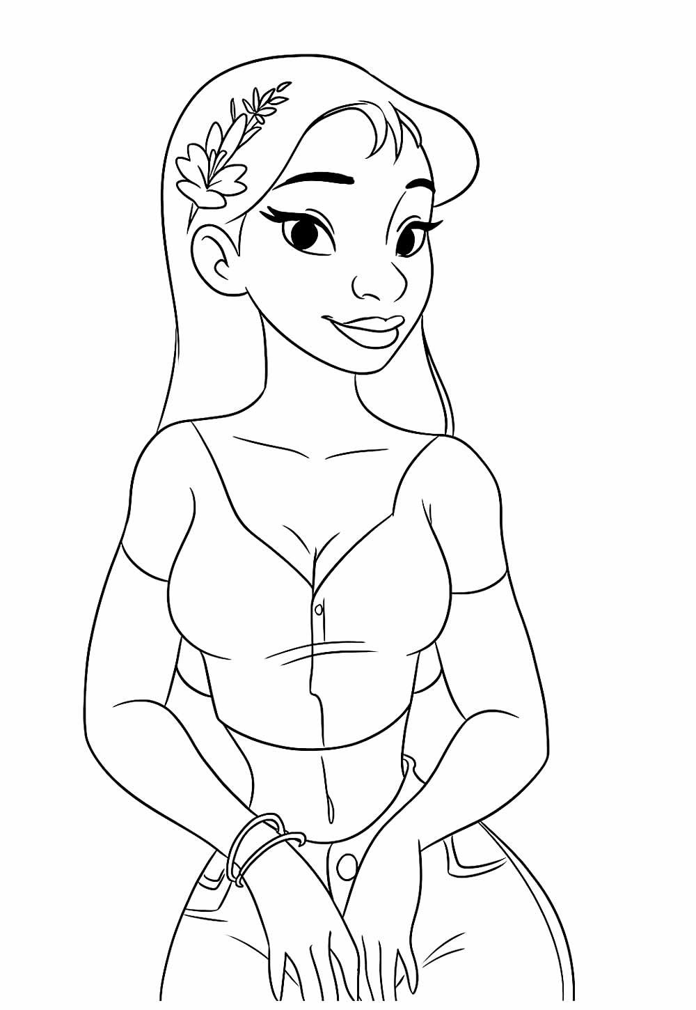 Desenho da Nani Pelekai para colorir