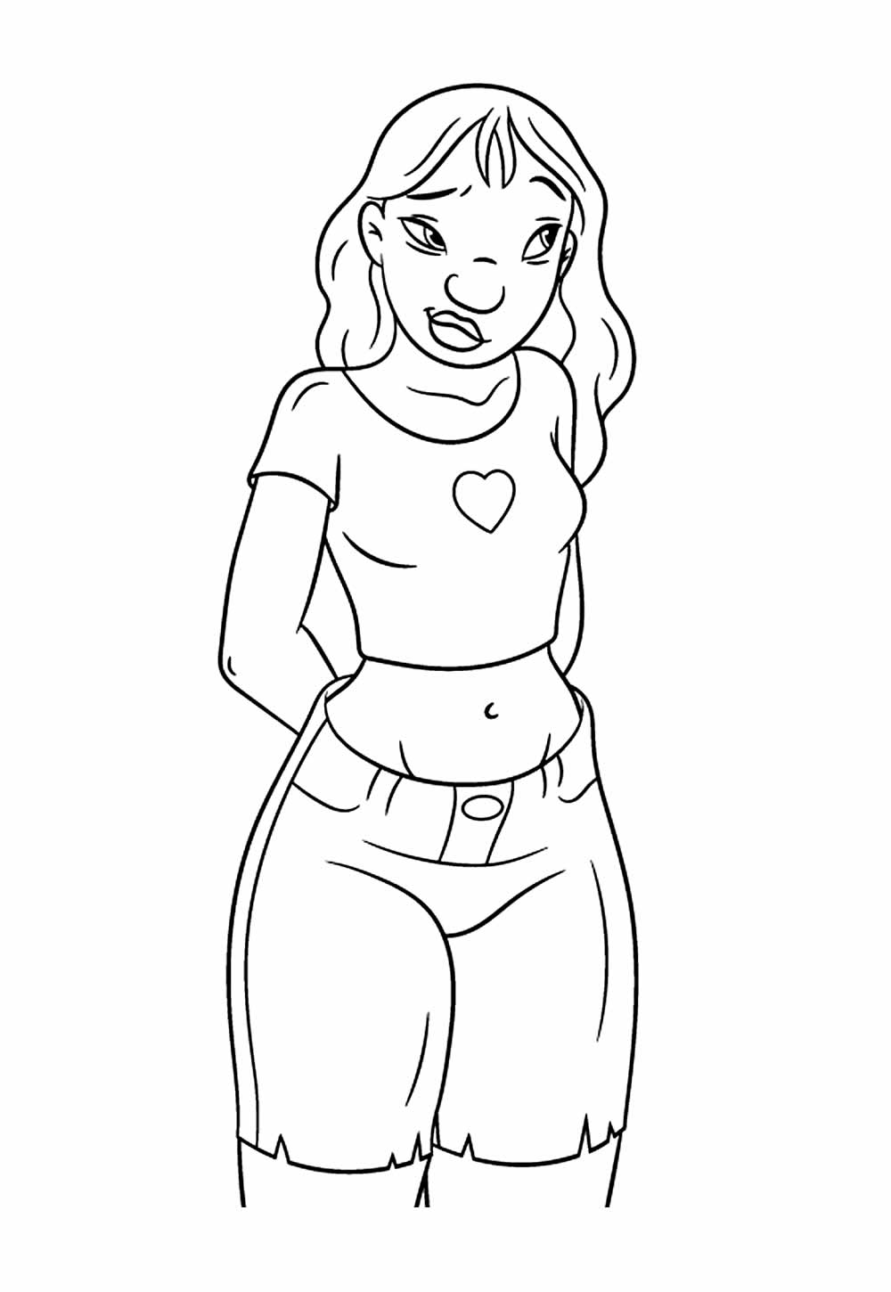 Desenho da Nani Pelekai para colorir