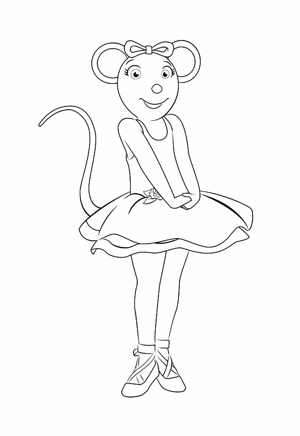 Desenho da Angelina Ballerina para colorir