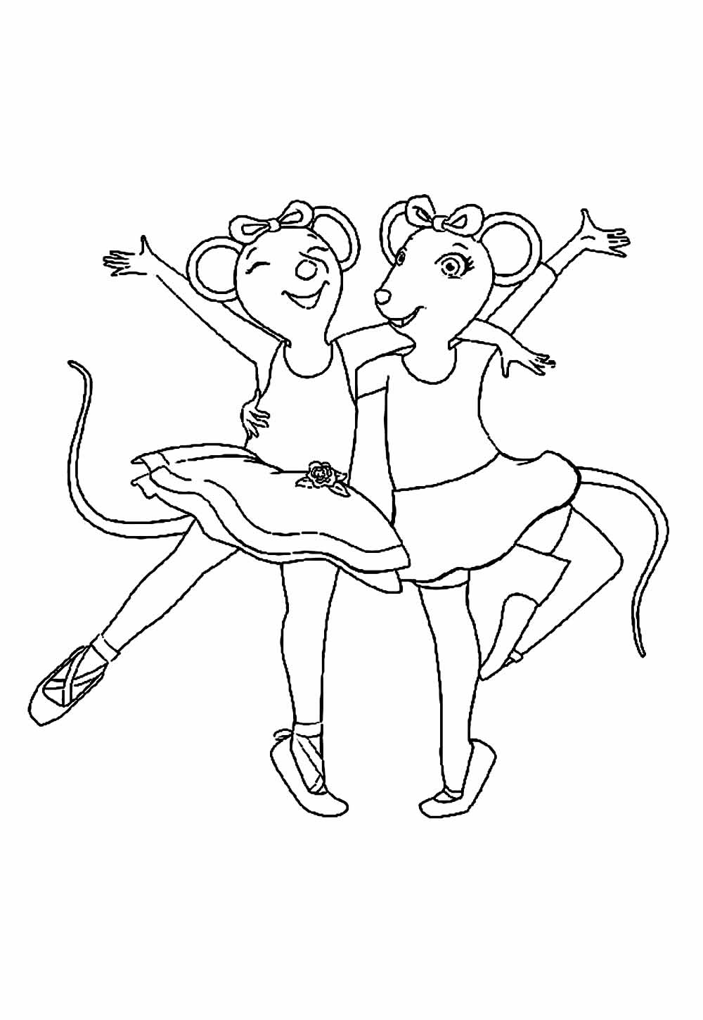Desenho de Angelina Ballerina para pintar