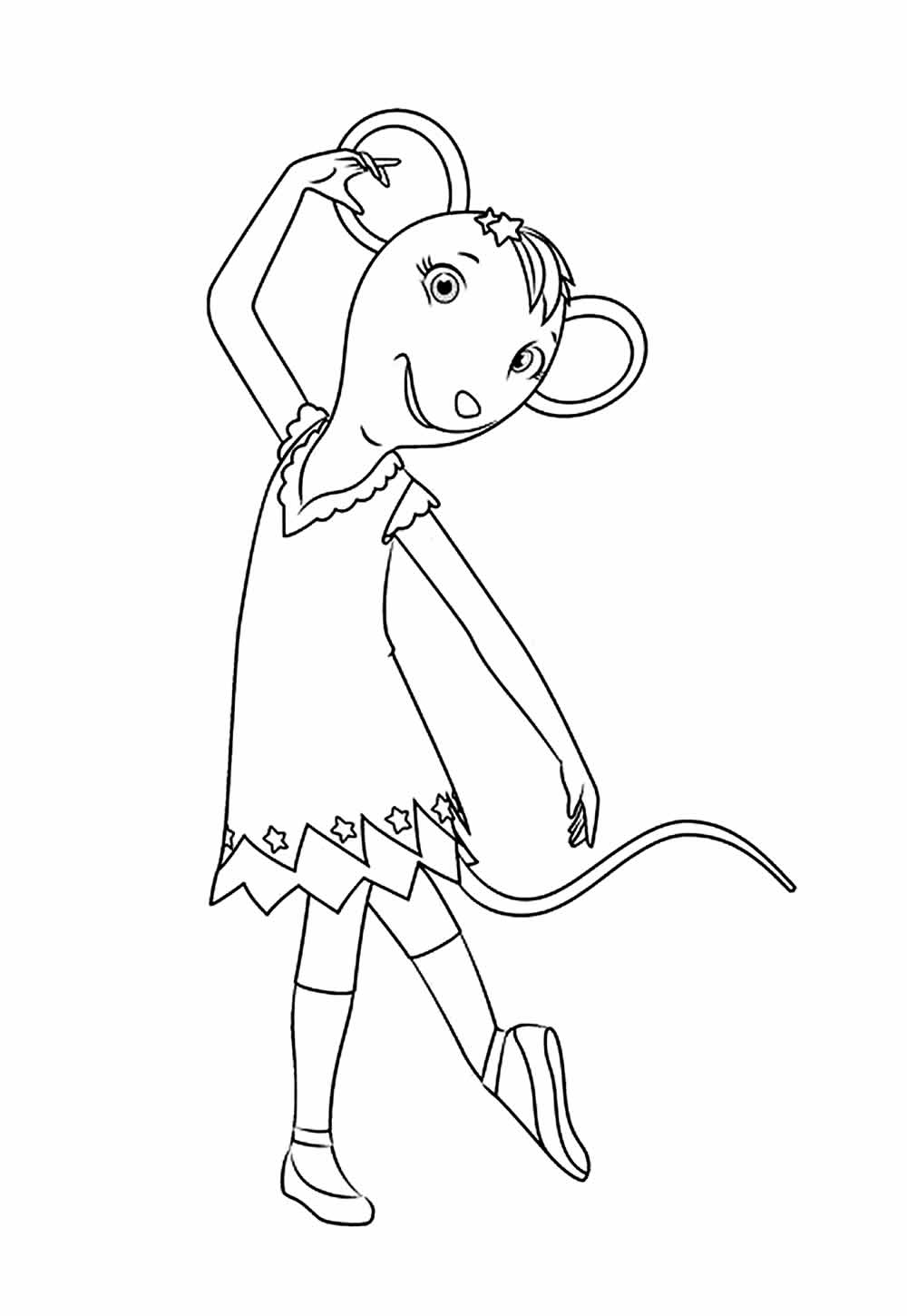Desenho da Angelina Ballerina para colorir e pintar