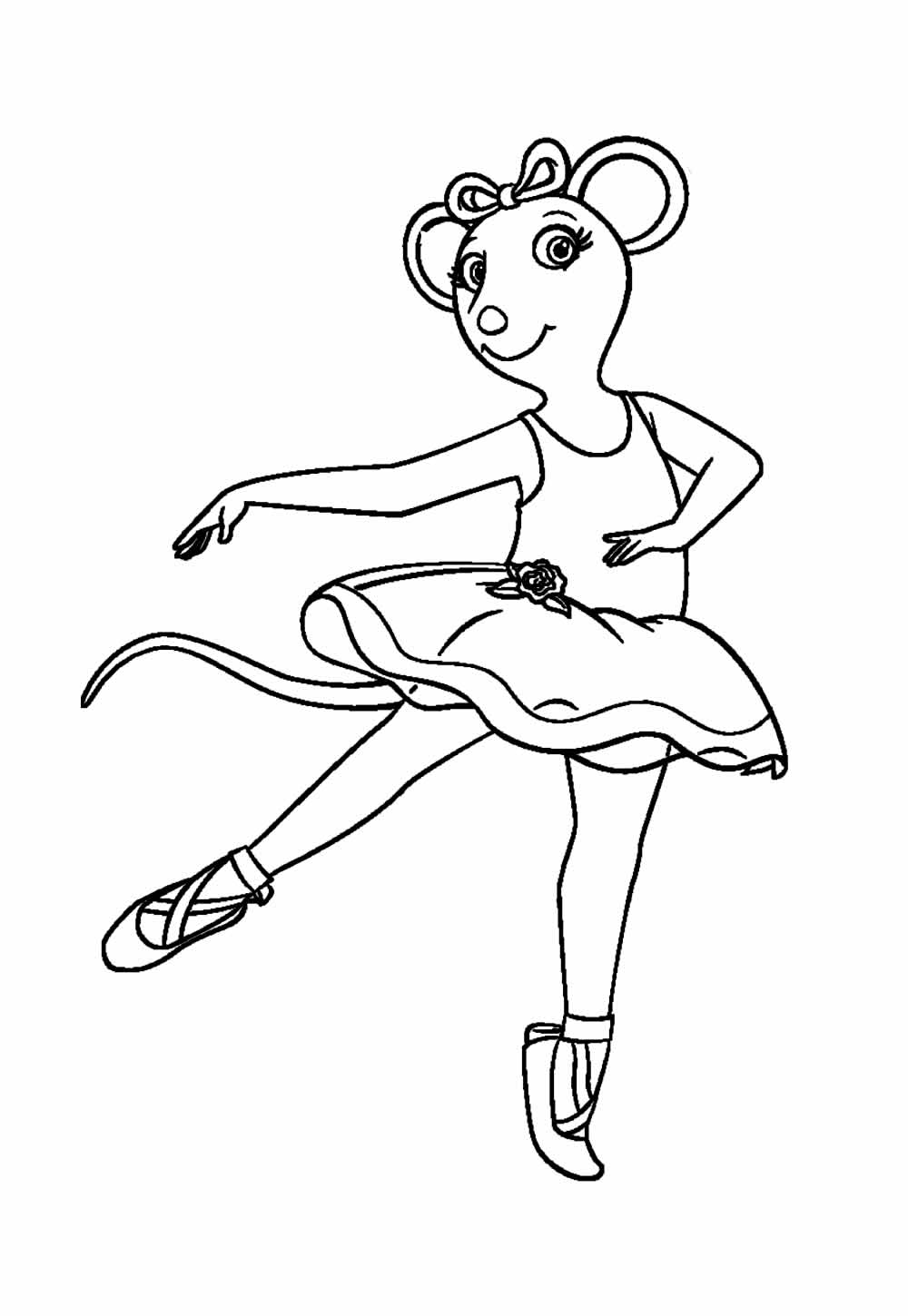 Desenho da Angelina Bailarina para colorir