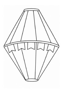 Desenhos de Balão Junino para colorir - Bora Colorir