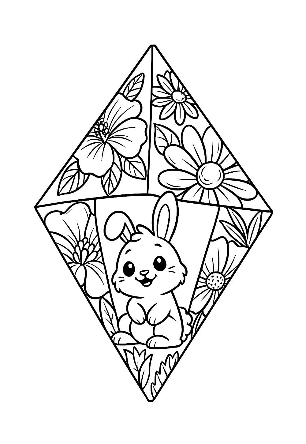 Desenho de Balão Junino com Coelhinho