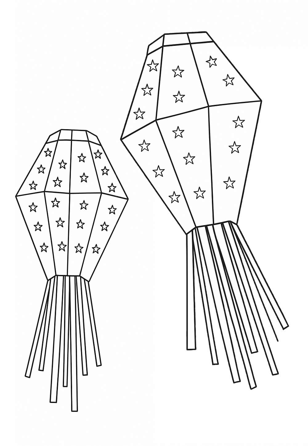 Desenho de Balões Juninos para colorir