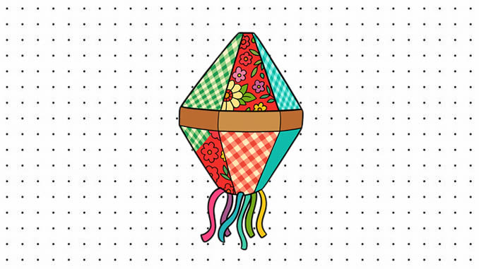 Desenhos de Balão junino para colorir