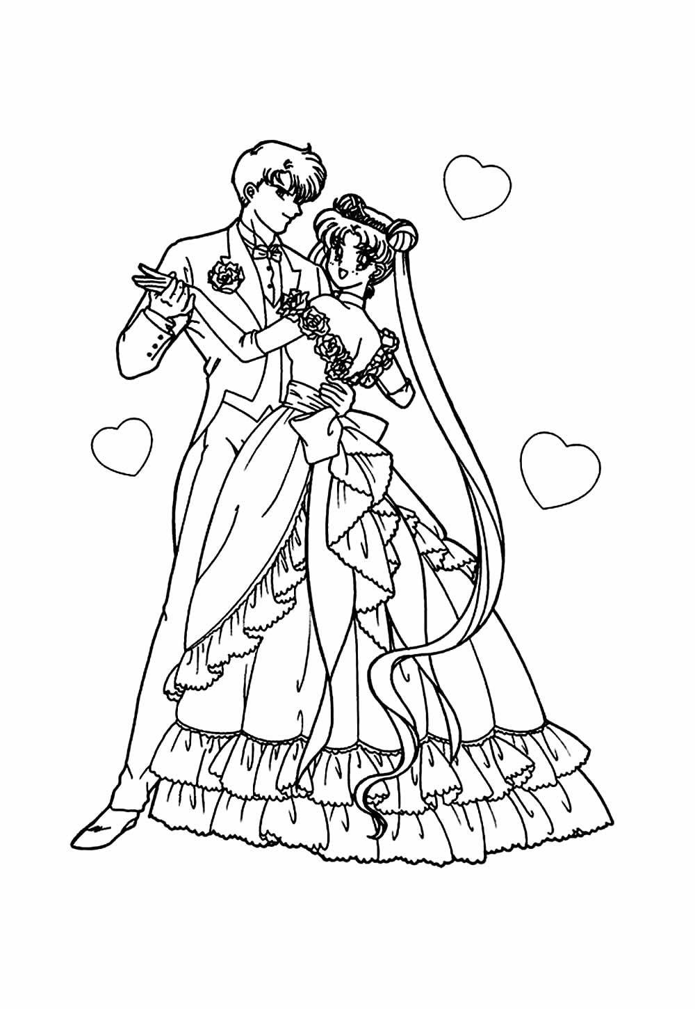 Desenho de Casamento para pintar e colorir