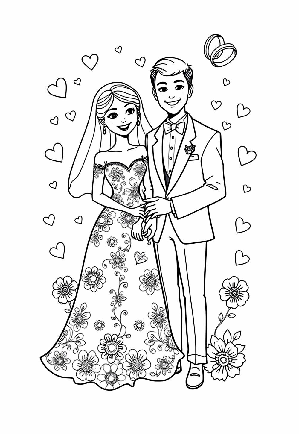 Desenho para colorir de Casamento