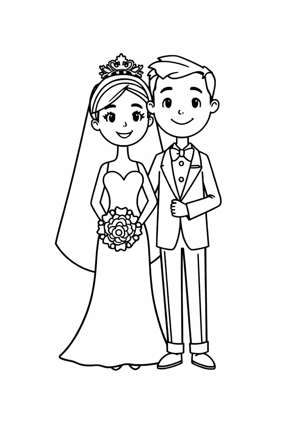 Casamento para imprimir e colorir