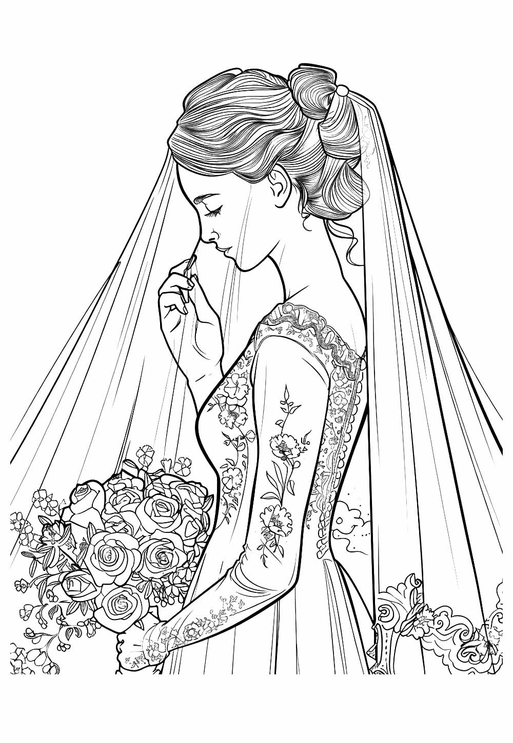 Desenho Noiva Colorir