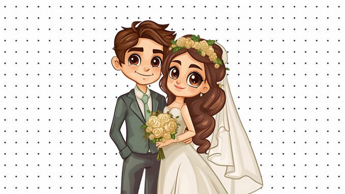 Desenhos de Casamento para colorir