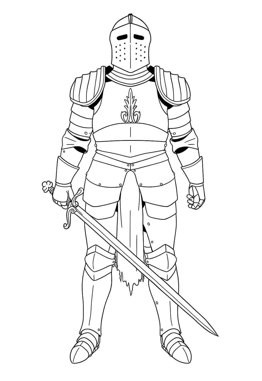 Desenho Cavaleiro Medieval para imprimir