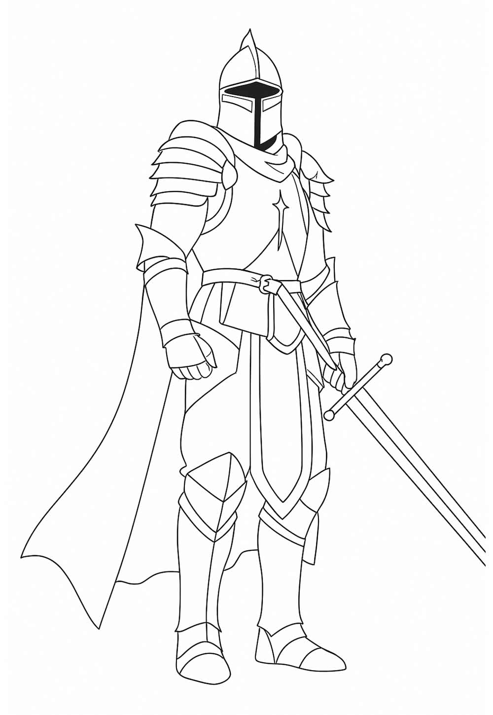 Desenho de Guerreiro Medieval para imprimir