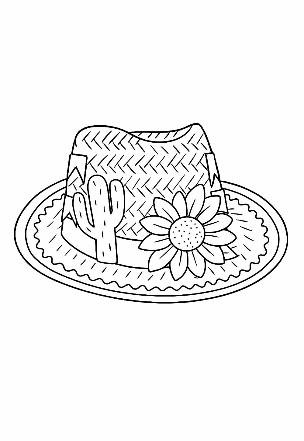 Desenho de Chapéu Junino para colorir