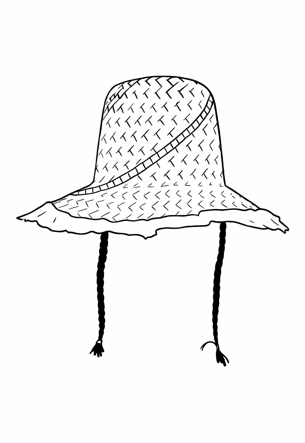 Desenho de Chapéu Junino para pintar