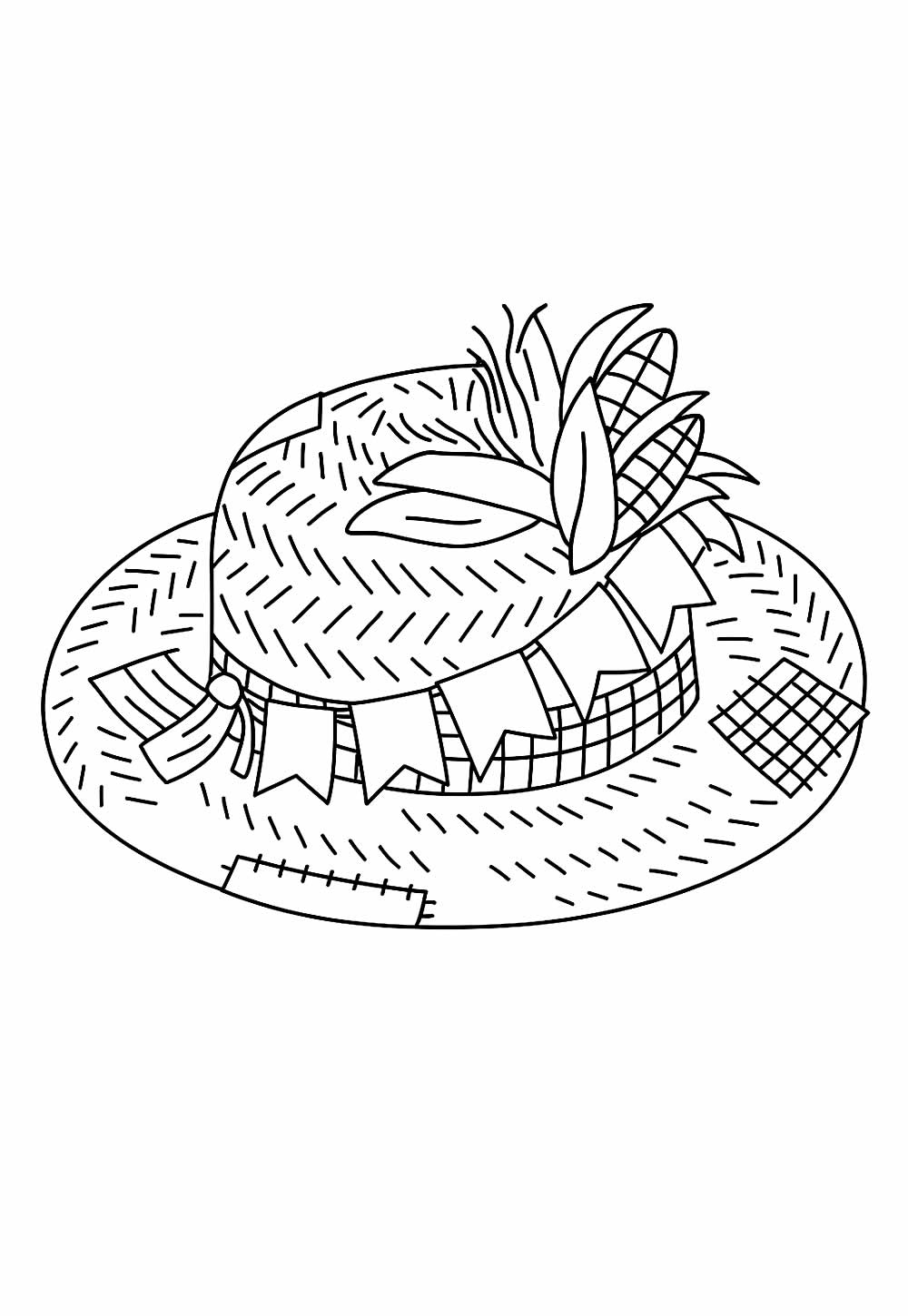 Chapéu Junino para colorir