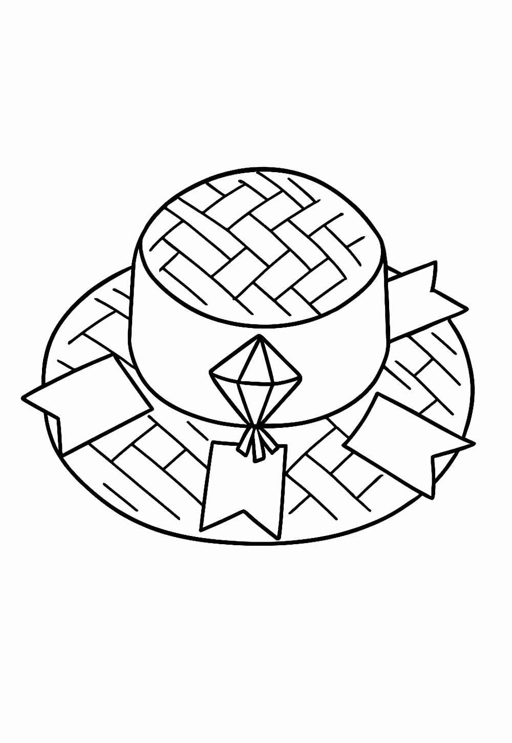 Desenho de Chapéu Junino para colorir