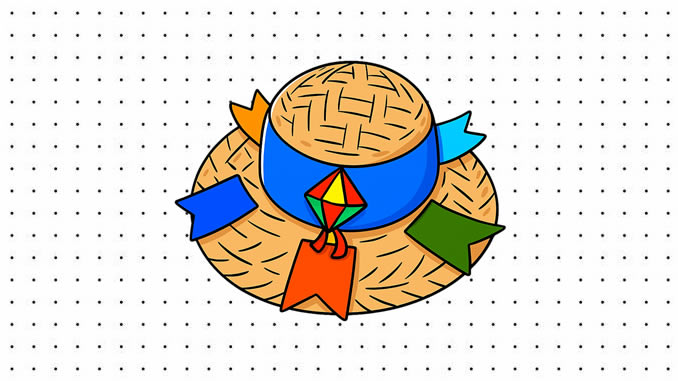 Desenhos de Chapéu Junino para colorir