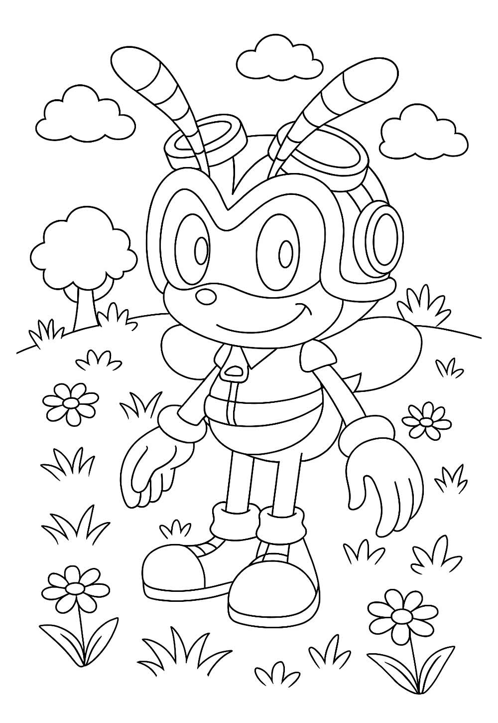 Desenho para colorir da Charmy Bee - Sonic