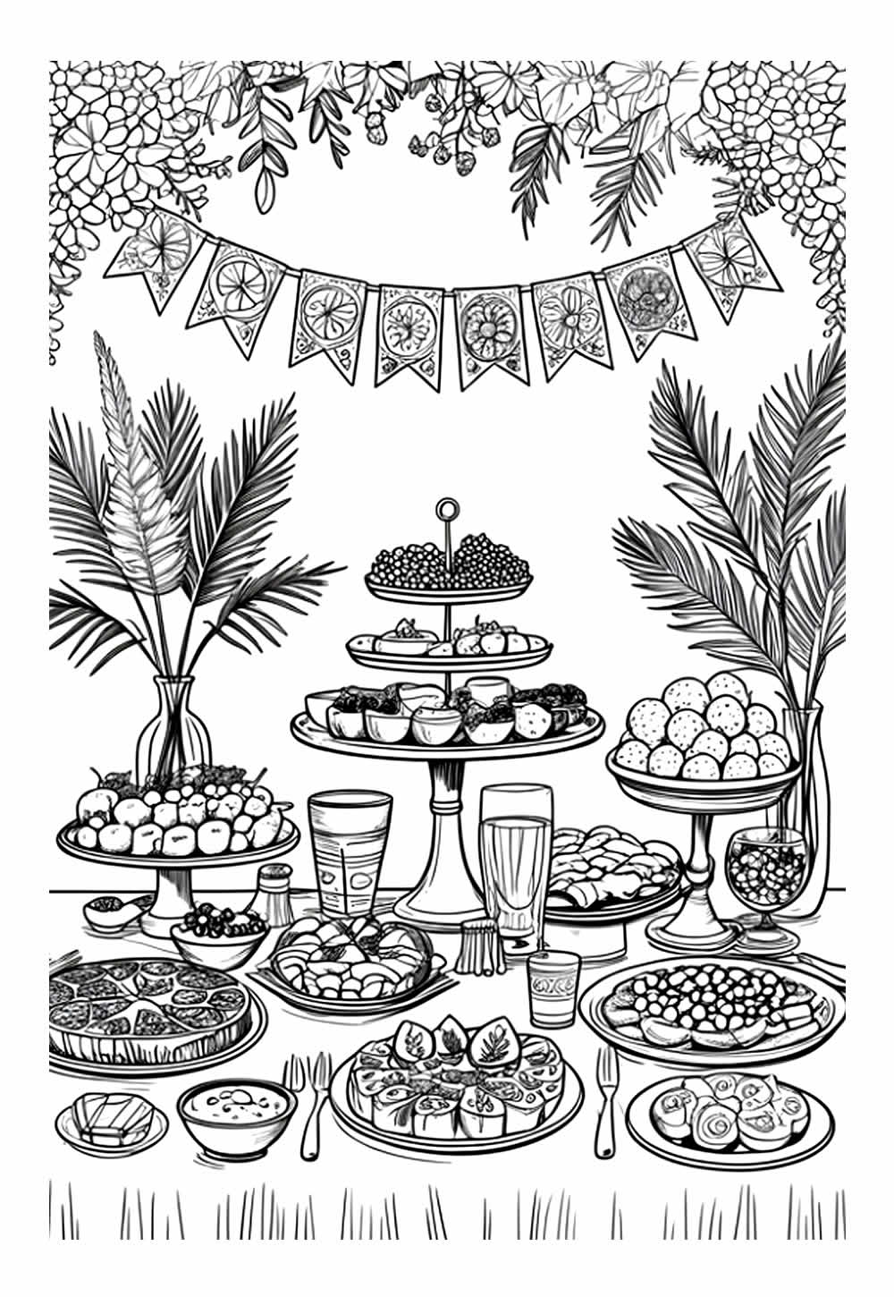 Desenhos de Comida Junina para colorir