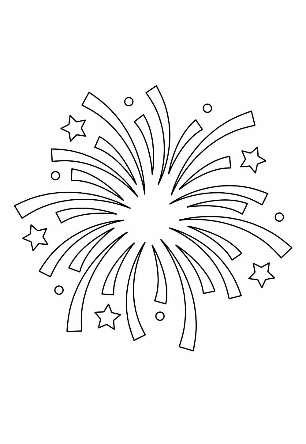 Desenho de Fogos de Artifício para pintar