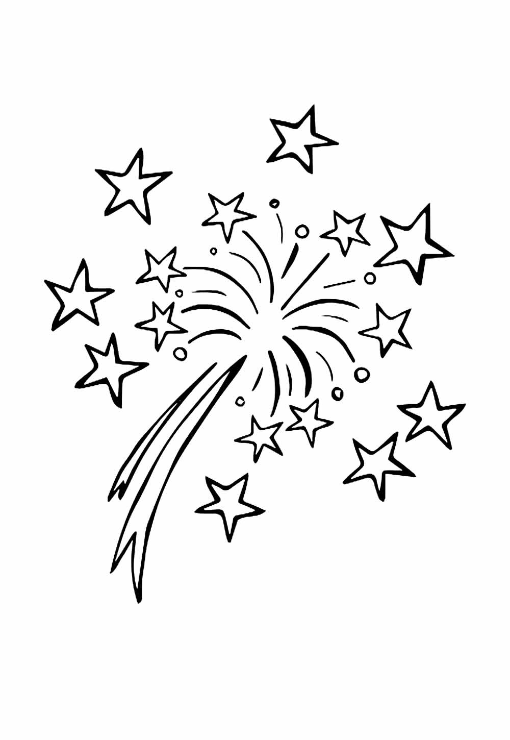 Desenho de Fogos de Artifício para pintar