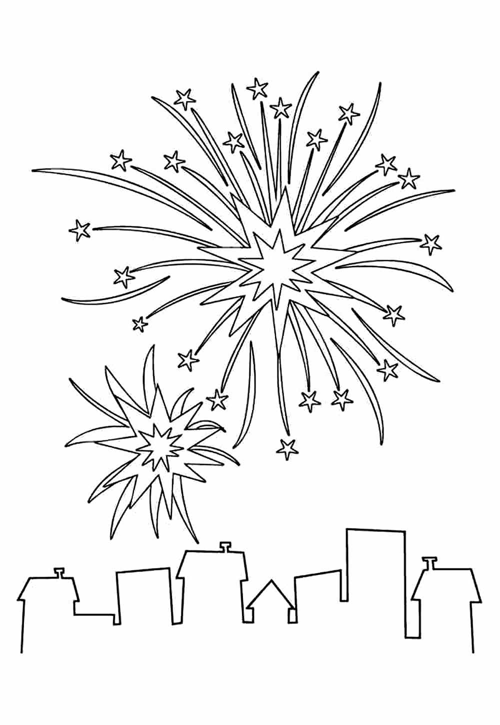 Fogos de Artifício para colorir