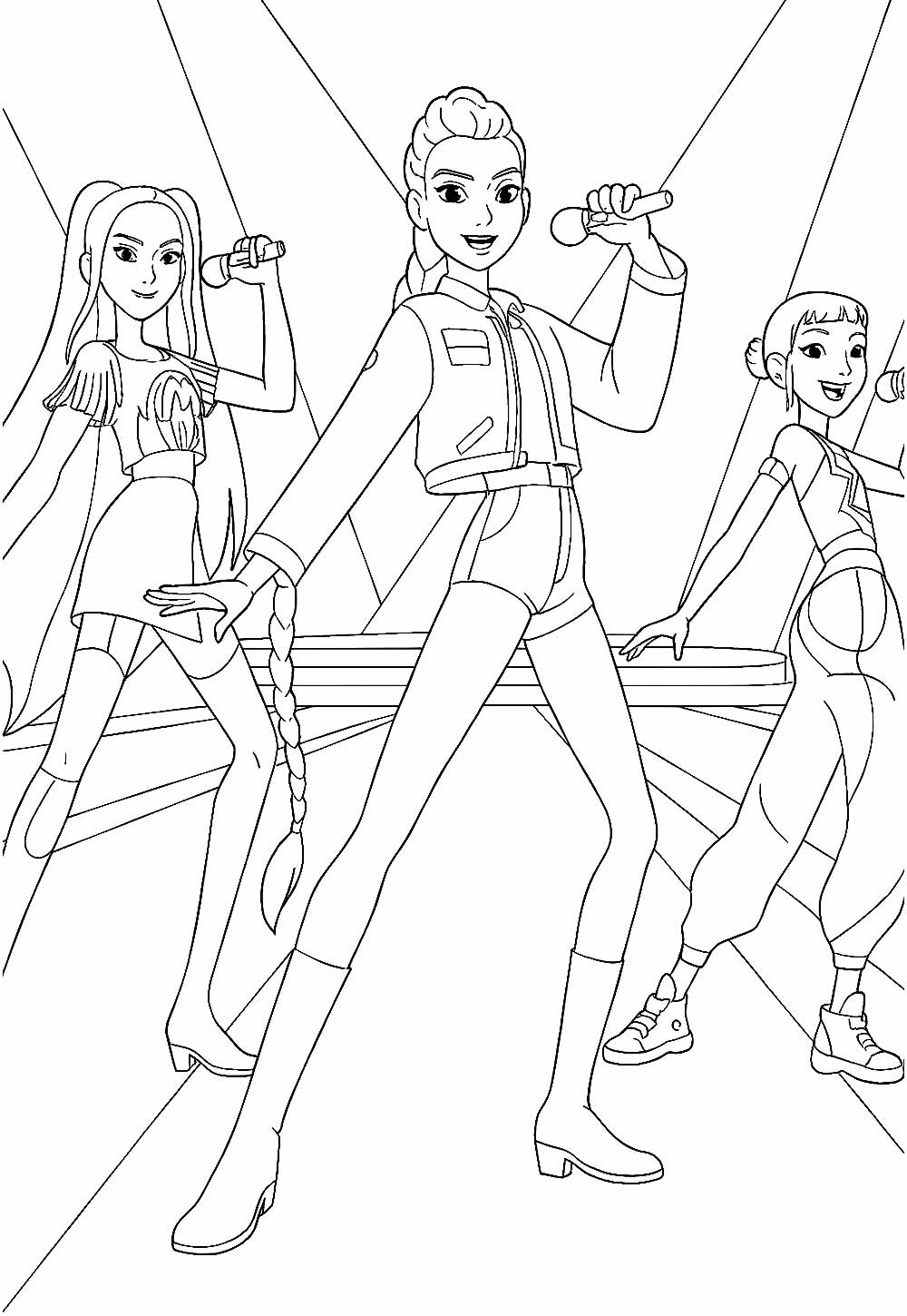 Desenhos das Guerreiras do K-Pop para colorir